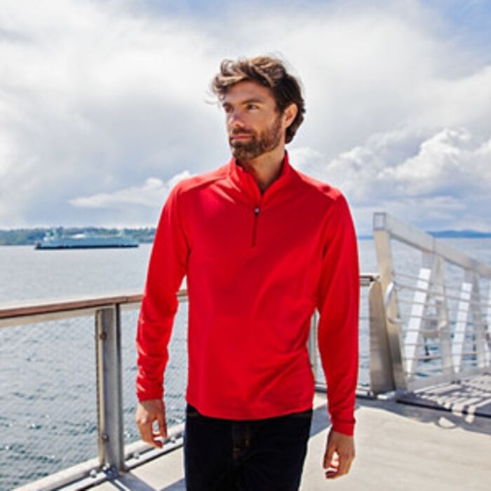 Cutter & Buck Virtue Eco Pique Recycled Quarter Zip Mens Pullover Thumbnail