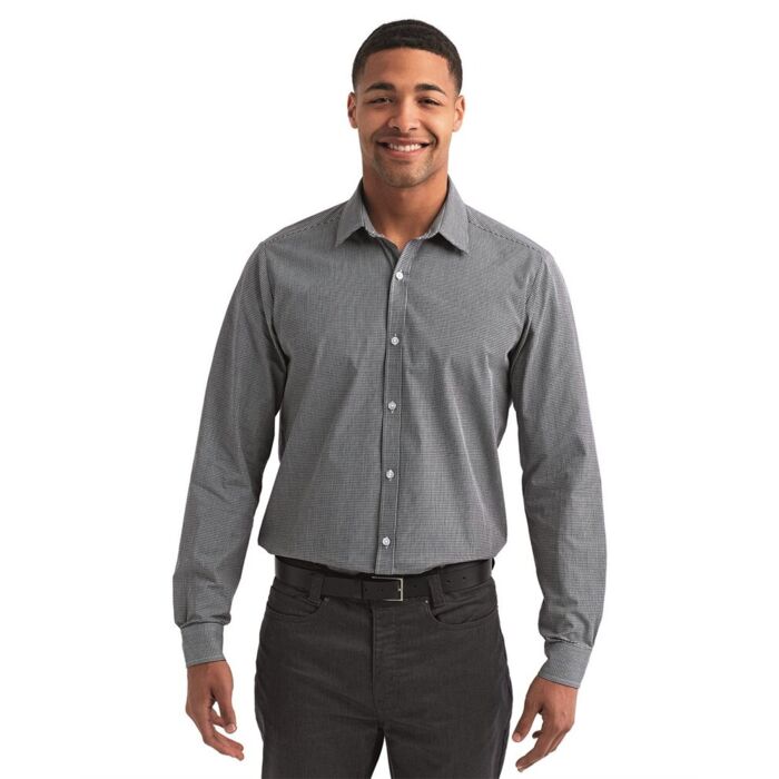 Men's Microcheck Gingham Cotton Shirt Thumbnail