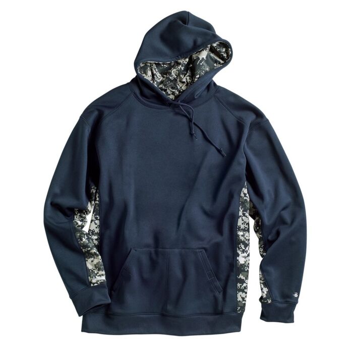 Men's Digital Camo Colorblock Performance Fleece Hooded Sweatshirt Thumbnail