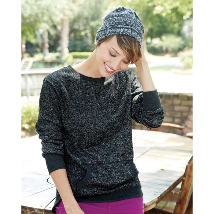 Women’s Glitter French Terry Wide Neck Sweatshirt Thumbnail
