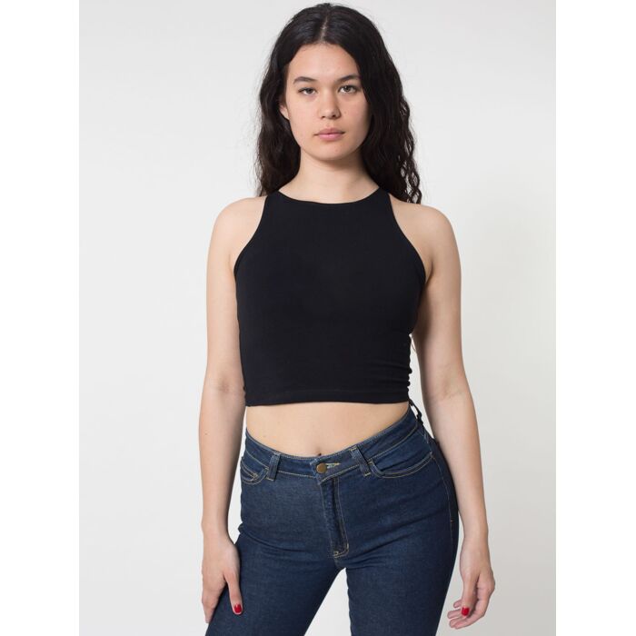 8369 Cotton Spandex Jersey Sleeveless Crop Top Thumbnail