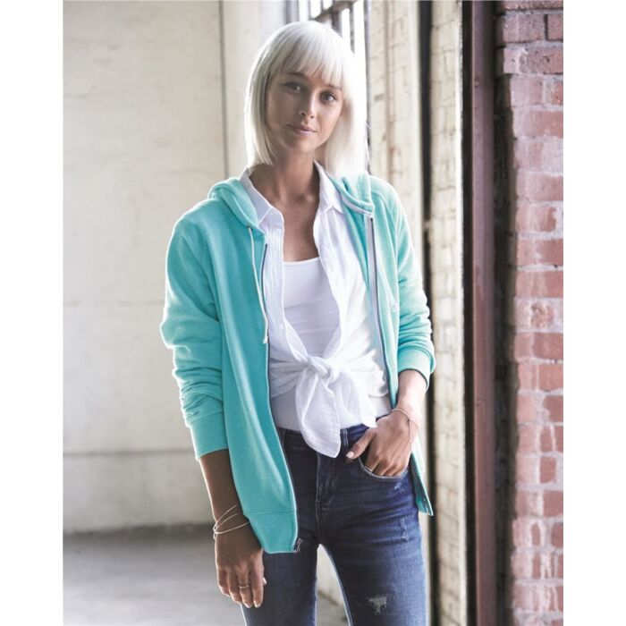 Women's Snow Heather French Terry Full-Zip Hooded Sweatshirt Thumbnail