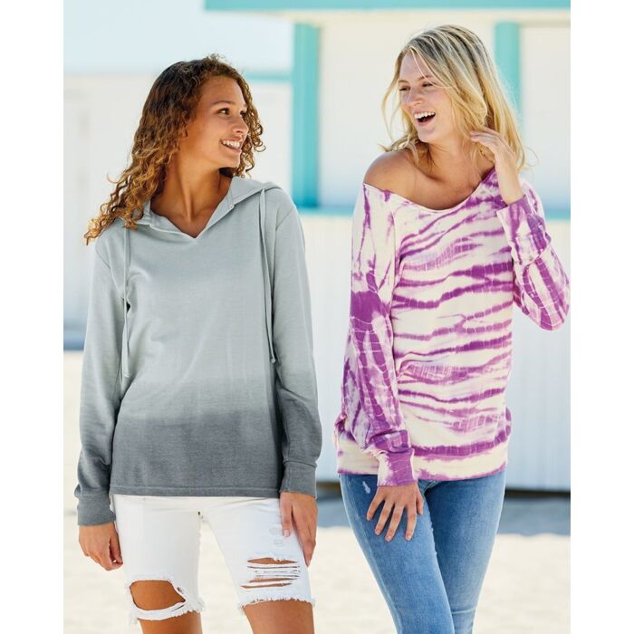 Women's French Terry Off-the-Shoulder Tie-Dyed Sweatshirt Thumbnail